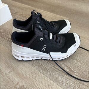 On Running Black and White Athletic Shoes